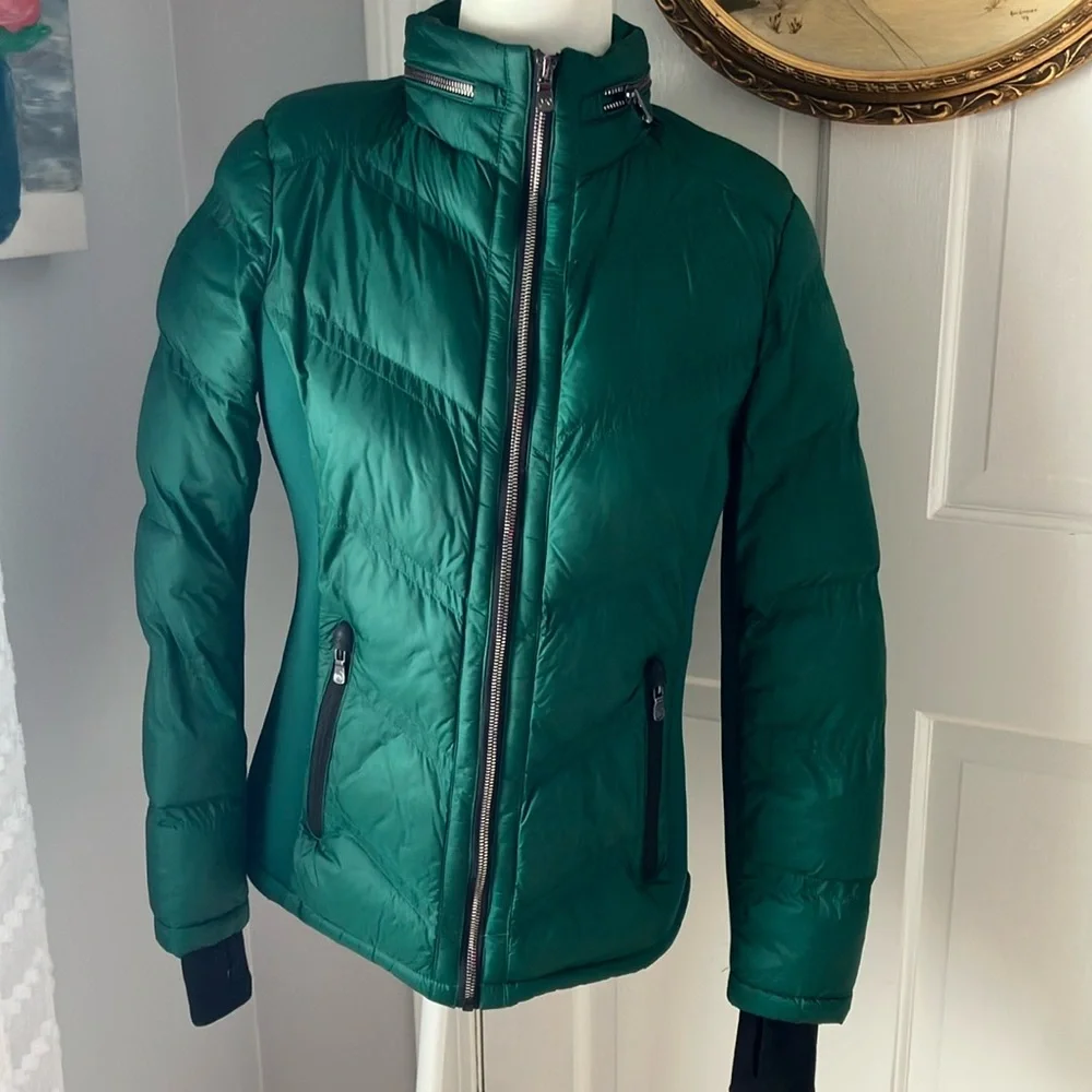 Michael Kors MK green puffer jacket S